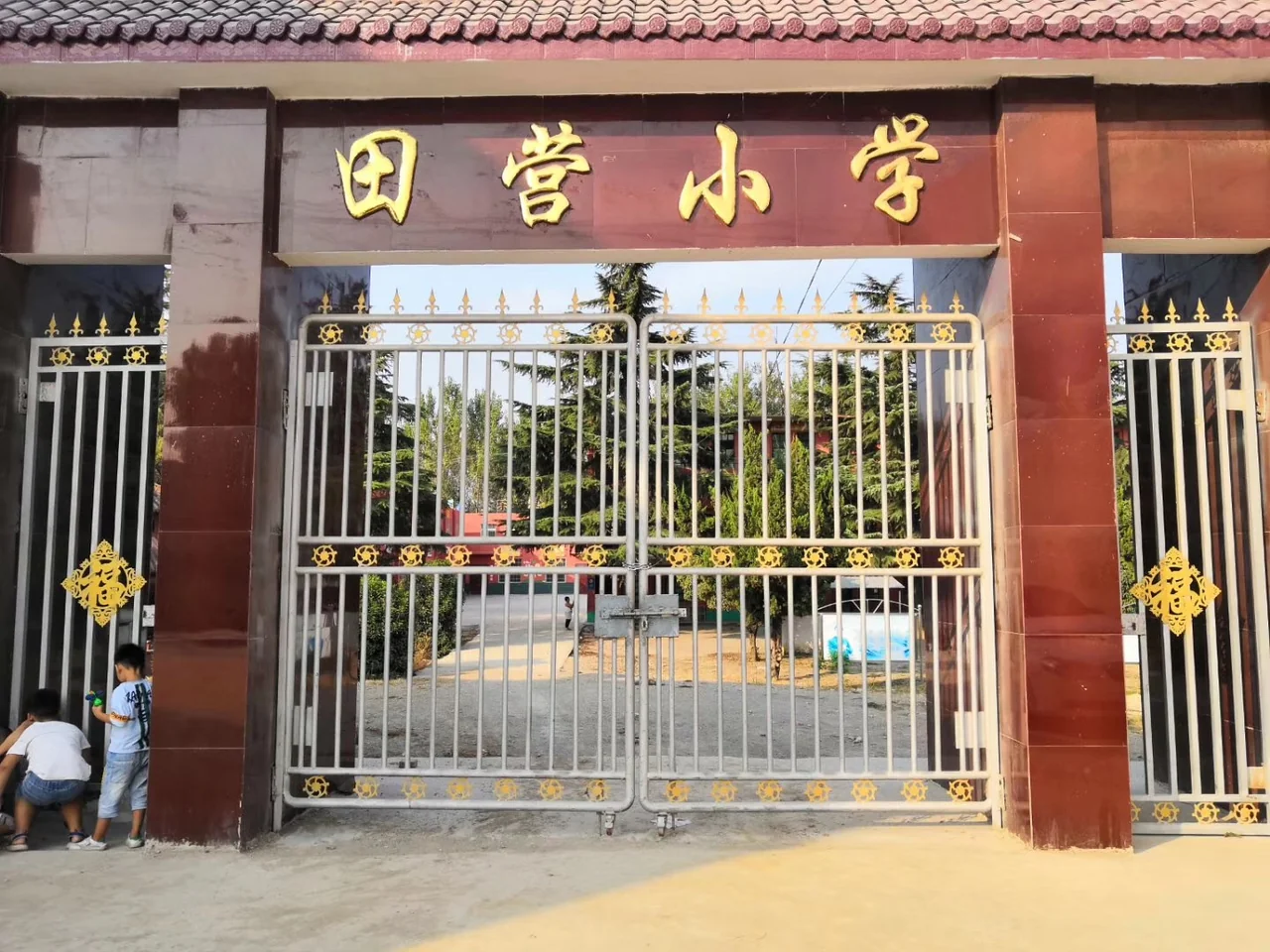 邓州桑庄田营村小学正面照片